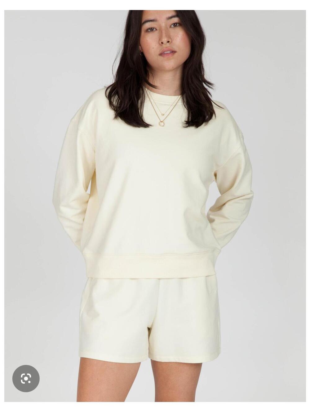 LazyPants Womens Sweatshirt Yellow Luxe Sweatshirt Stretch Soft Crewneck small